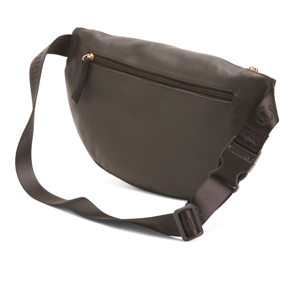 JUICY COUTURE Dusty Blush/Chocol Logo Velour Fanny Bag - Picture 4 of 5